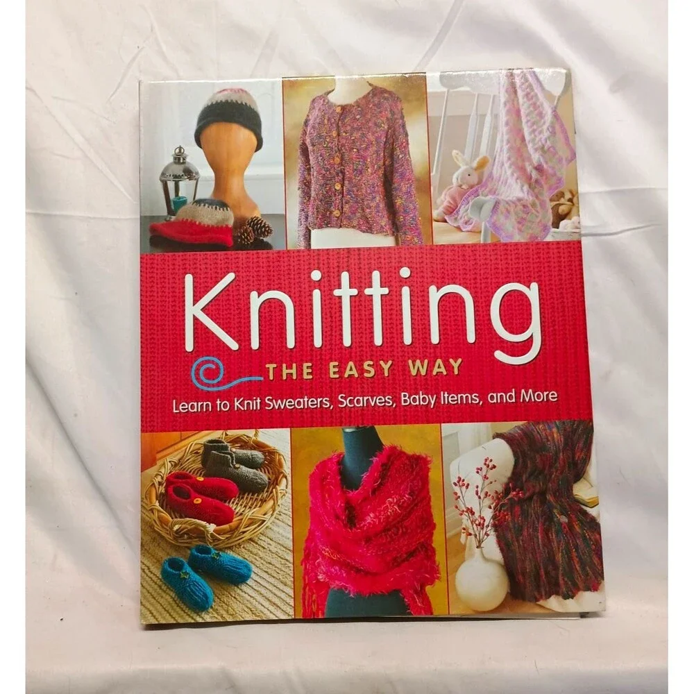 Publications Intl Knitting the Easy Way Pattern Book Sweaters Scarves Baby 70052